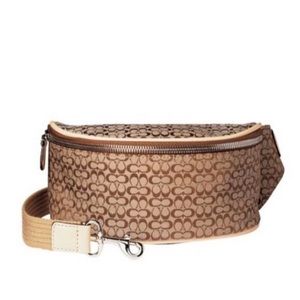 Coach Signature Brown Fanny Pack Belt Bag